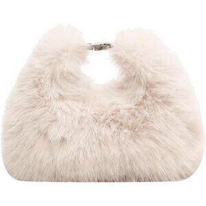 Ulisty Women Small Faux Fox Fur Clutch / Shoulder / Crossbody Bag - Mini Furry